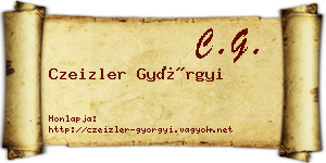Czeizler Györgyi névjegykártya